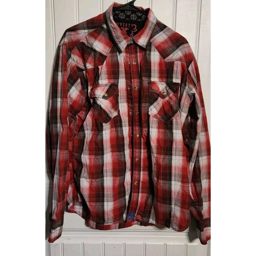 Wrangler Mens Twenty X Western Shirt Pearl Snap Size Large - Picture 1 of 3